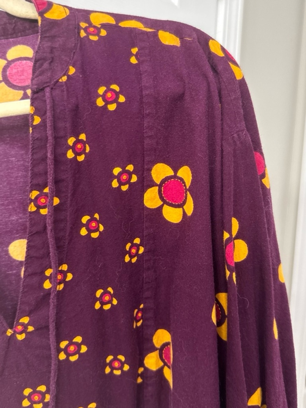 Mata Traders Plum Midi Dress with Yellow & Pink Floral Print - Picture 3 of 5